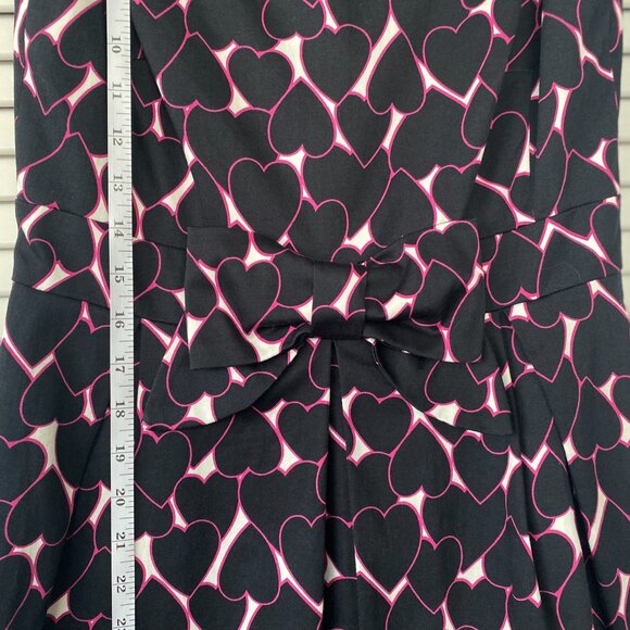 Helene Berman Hearts Mini Shift Dress, Deep Blue & Pink, Bow, Size 4 - Picture 6 of 8